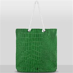 Crocodile Leather Green Full Print Rope Handle Tote (large) by skindeep