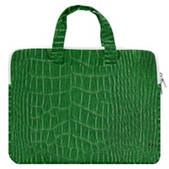 Crocodile Leather Green Macbook Pro Double Pocket Laptop Bag (large) by skindeep