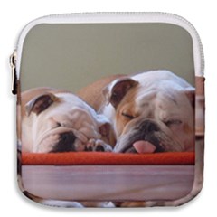 2 Sleeping Bulldogs Mini Square Pouch by SomethingForEveryone