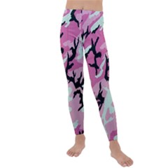 Pink Camouflage Kids  Lightweight Velour Leggings by Infinities