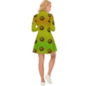 Sun Flowers For Iconic Pleasure In Pumpkin Time Long Sleeve Velour Longline Dress View4