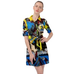 Blue Bird-1-4 Belted Shirt Dress by bestdesignintheworld