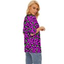 Pink and green leopard spots pattern Oversized Basic Tee View3