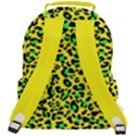 Yellow and green, neon leopard spots pattern Rounded Multi Pocket Backpack View3