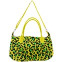 Yellow and green, neon leopard spots pattern Removal Strap Handbag View1