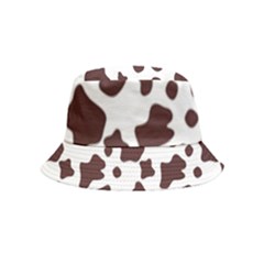 Brown Cow Spots Pattern, Animal Fur Print Inside Out Bucket Hat (kids) by Casemiro