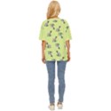 Black and white vector flowers at canary yellow Oversized Basic Tee View4