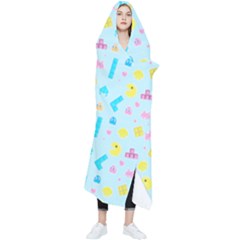 Arcade Dreams Blue  Wearable Blanket by thePastelAbomination