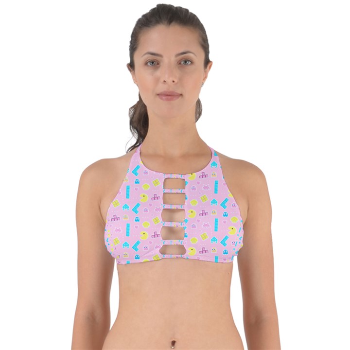 Arcade Dreams Pink Perfectly Cut Out Bikini Top