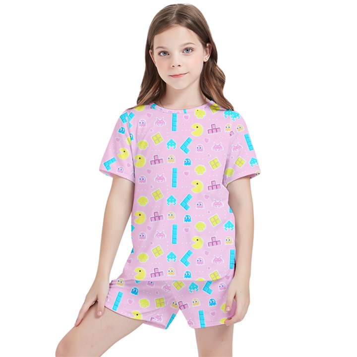 Arcade Dreams Pink Kids  Tee and Sports Shorts Set