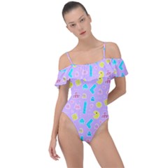 Arcade Dreams Lilac Frill Detail One Piece Swimsuit by thePastelAbomination