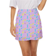 Arcade Dreams Lilac Mini Front Wrap Skirt by thePastelAbomination