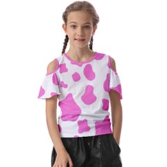 Pink Cow Spots, Large Version, Animal Fur Print In Pastel Colors Kids  Butterfly Cutout Tee by Casemiro