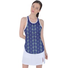 Flowers Pattern Racer Back Mesh Tank Top by Sparkle