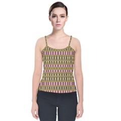 Digital Illusion Velvet Spaghetti Strap Top by Sparkle