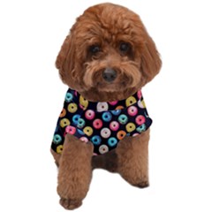 Multicolored Donuts On A Black Background Dog T-shirt by SychEva