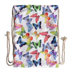 Bright Butterflies Circle In The Air Drawstring Bag (large) by SychEva