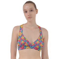 Multicolored Donuts Sweetheart Sports Bra by SychEva