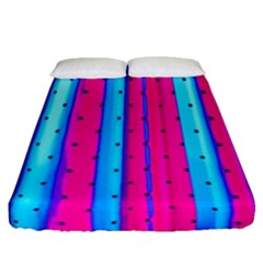 Warped Stripy Dots Fitted Sheet (queen Size) by essentialimage365