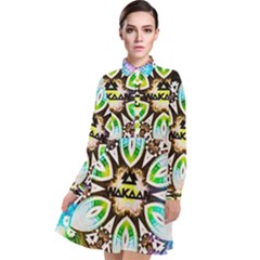 375 Chroma Digital Art Custom Long Sleeve Chiffon Shirt Dress by Drippycreamart