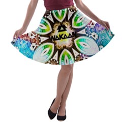 375 Chroma Digital Art Custom A-line Skater Skirt by Drippycreamart