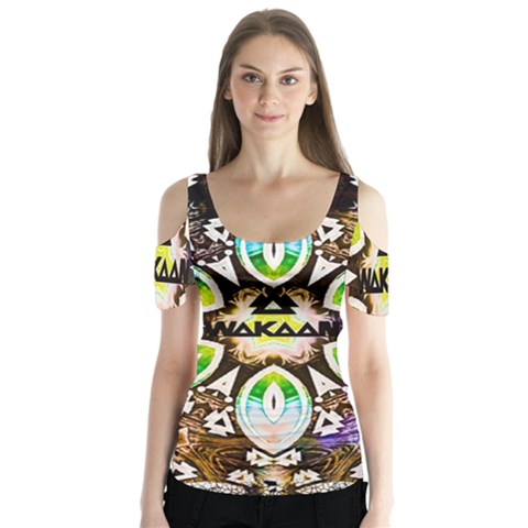 375 Chroma Digital Art Custom Butterfly Sleeve Cutout Tee  by Drippycreamart