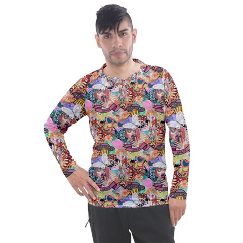 Retro Color Men s Pique Long Sleeve Tee by Sparkle