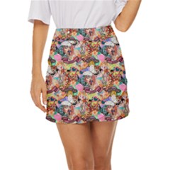 Retro Color Mini Front Wrap Skirt by Sparkle