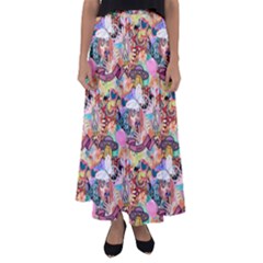 Retro Color Flared Maxi Skirt by Sparkle