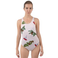 Rowan Branches And Spruce Branches Cut-out Back One Piece Swimsuit by SychEva