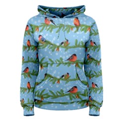 Bullfinches On Spruce Branches Women s Pullover Hoodie by SychEva