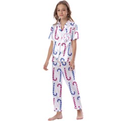 Christmas Candy Kids  Satin Short Sleeve Pajamas Set by SychEva