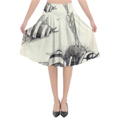 Bees Flared Midi Skirt by Limerence