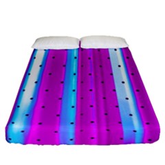 Warped Stripy Dots Fitted Sheet (queen Size) by essentialimage365