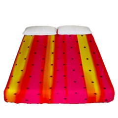 Warped Stripy Dots Fitted Sheet (queen Size) by essentialimage365