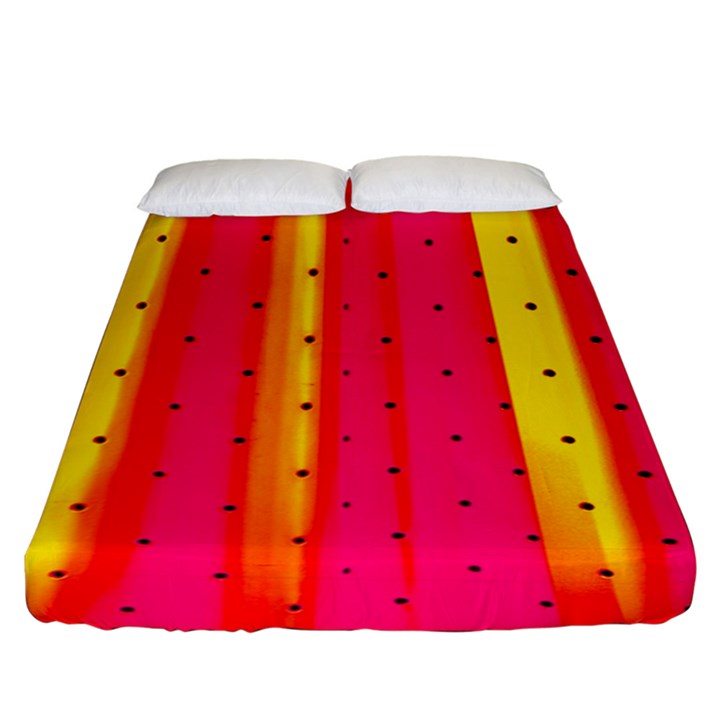 Warped Stripy Dots Fitted Sheet (King Size)