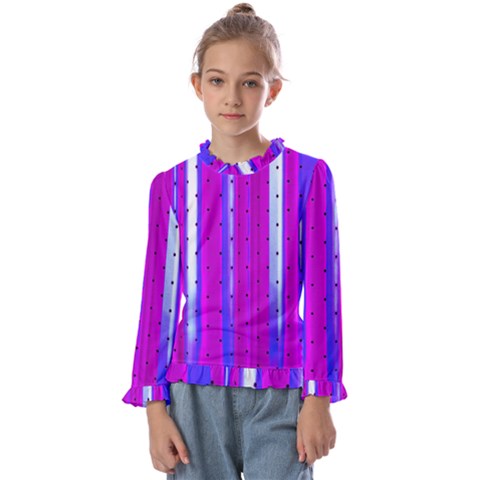 Warped Stripy Dots Kids  Frill Detail Tee by essentialimage365