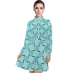 Illusion Blocks Pattern Long Sleeve Chiffon Shirt Dress by Sparkle