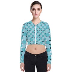 Illusion Blocks Pattern Long Sleeve Zip Up Bomber Jacket by Sparkle