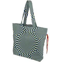 Illusion Waves Pattern Drawstring Tote Bag by Sparkle