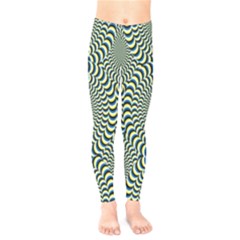 Illusion Waves Pattern Kids  Leggings by Sparkle