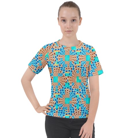 Illusion Waves Pattern Women s Sport Raglan Tee by Sparkle