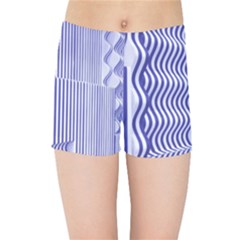 Illusion Waves Pattern Kids  Sports Shorts by Sparkle