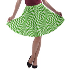 Illusion Waves Pattern A-line Skater Skirt by Sparkle