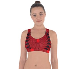 Illusion Waves Pattern Cross String Back Sports Bra by Sparkle