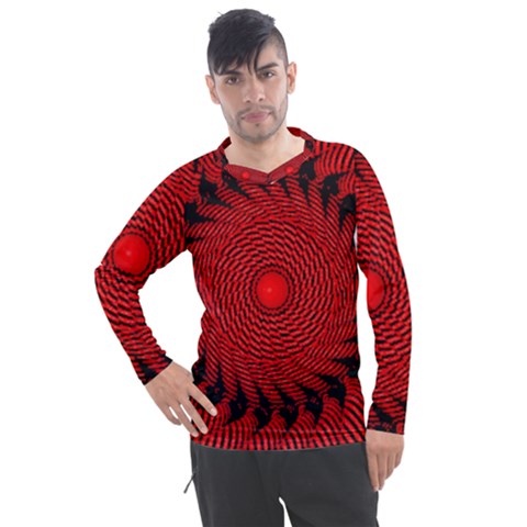 Illusion Waves Pattern Men s Pique Long Sleeve Tee by Sparkle