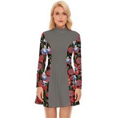 Alice In Wonderland Flower Long Sleeve Velour Longline Dress by flowerland