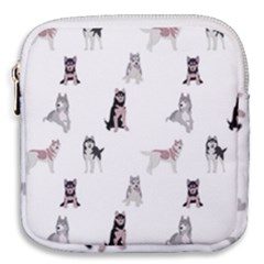 Husky Dogs With Sparkles Mini Square Pouch by SychEva