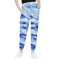 Blue Waves Abstract Series No10 Tapered Pants by DimitriosArt