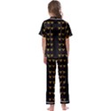 Golden Hearts On Black Freedom Kids  Satin Short Sleeve Pajamas Set View2